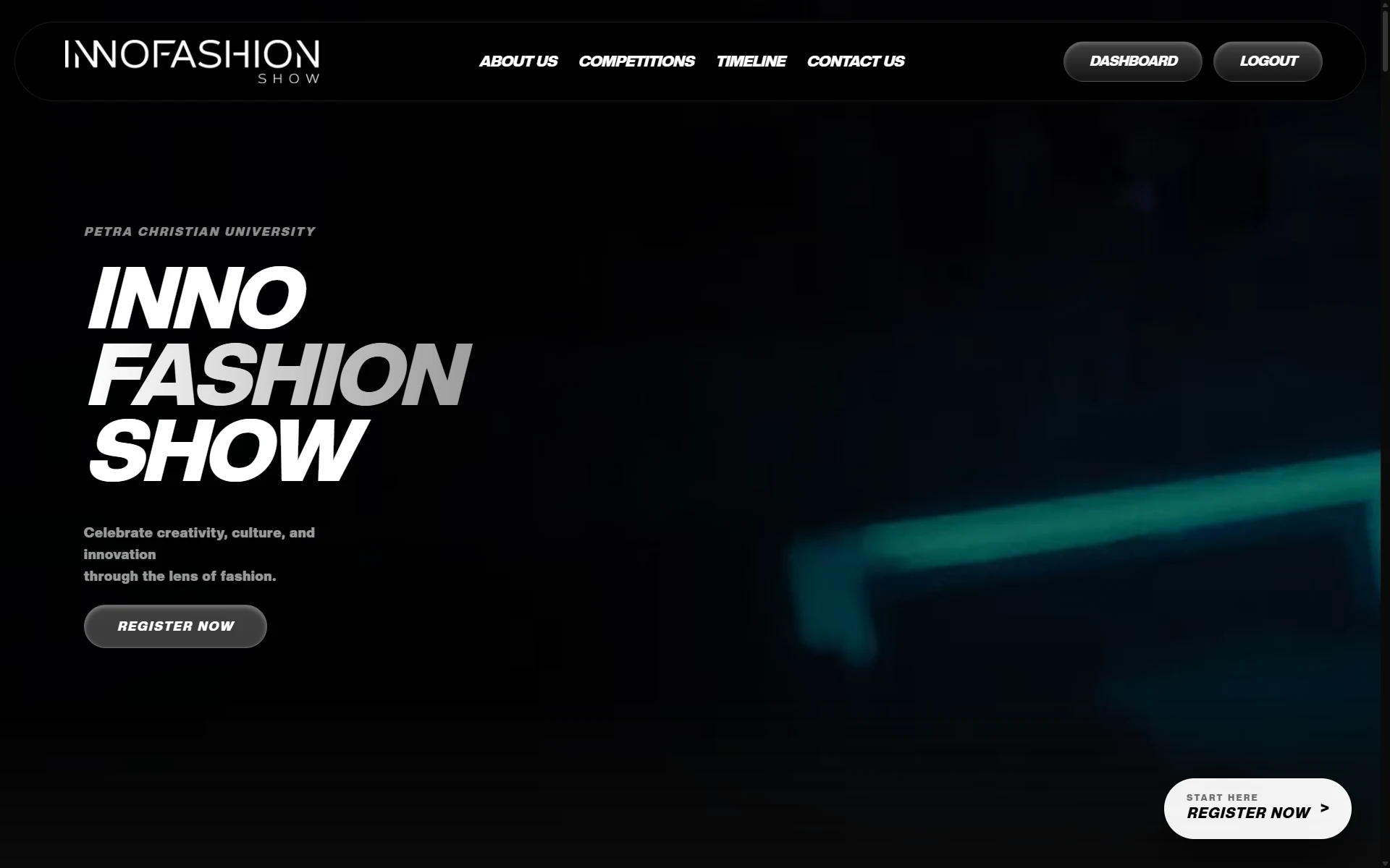 Innofashion — A full-stack event platform supporting 302 competition registrations, 284 approved competition participants, and 212 event participants.